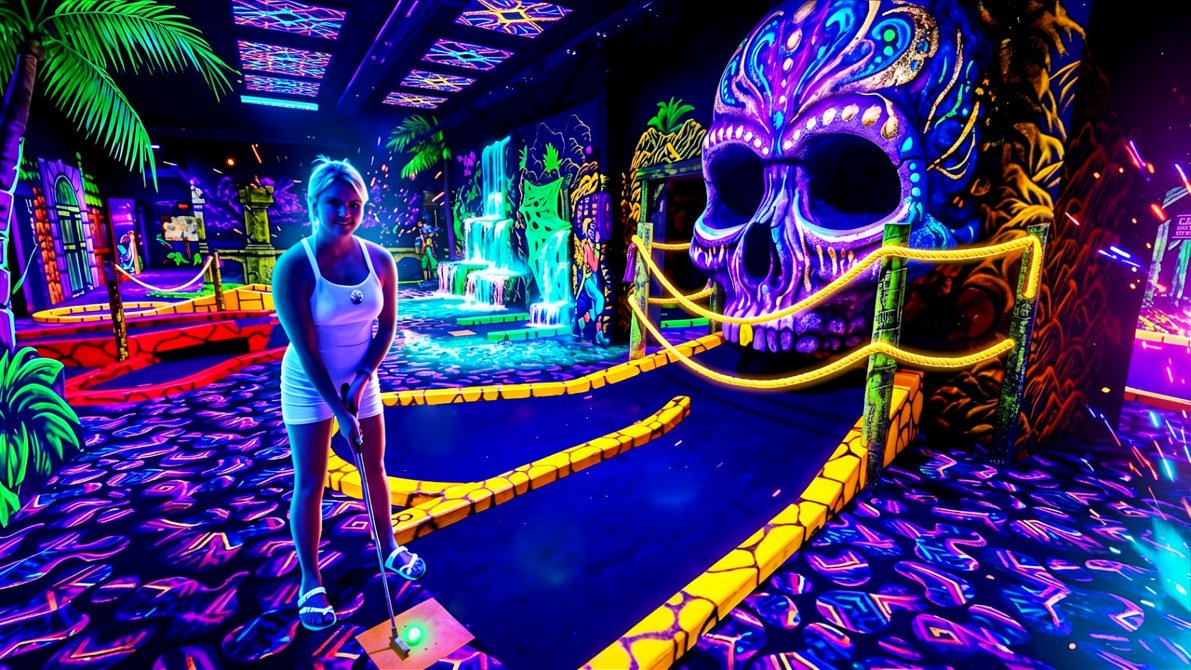 Blacklight mini golf course upgrade