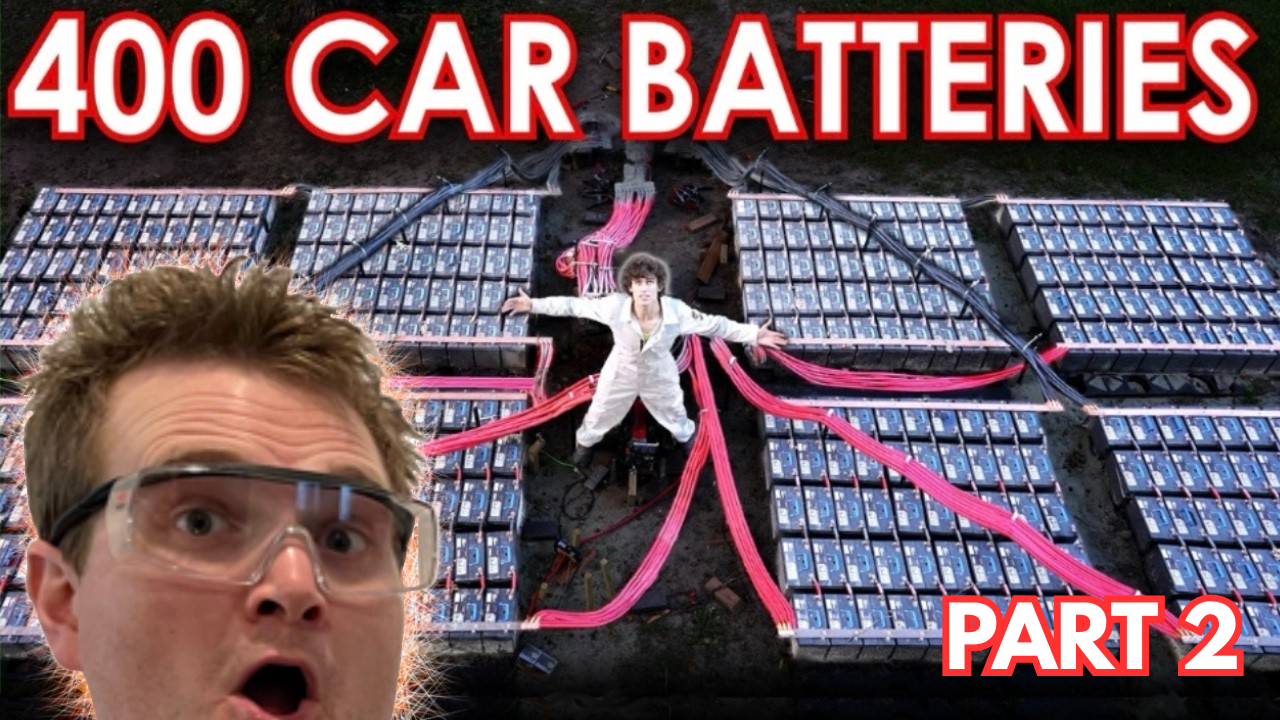 401 car batteries wired together a nuclear engineer reacts to Styropyro ...