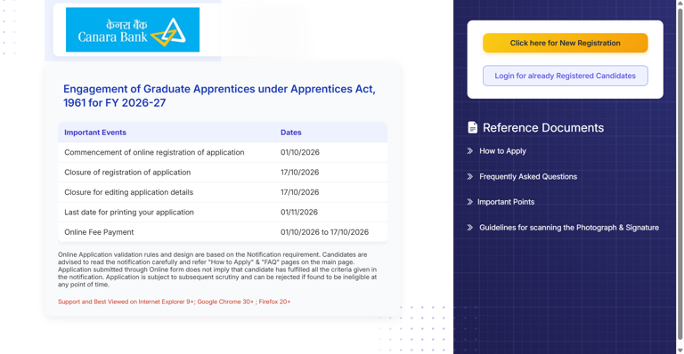 Canara Bank apprentice recruitment 2026: Registration begins for 3,500 ...
