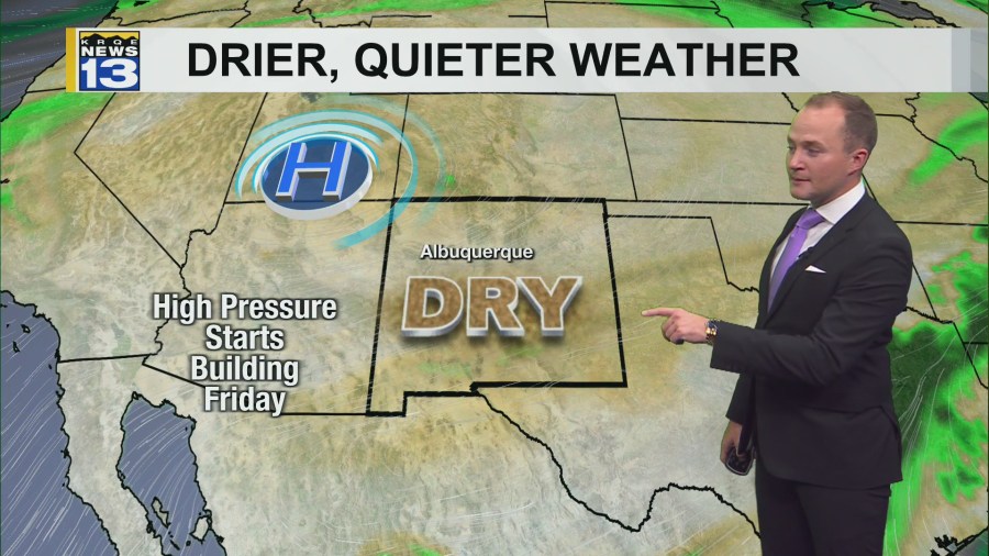 Drier, quieter weather returning to New Mexico
