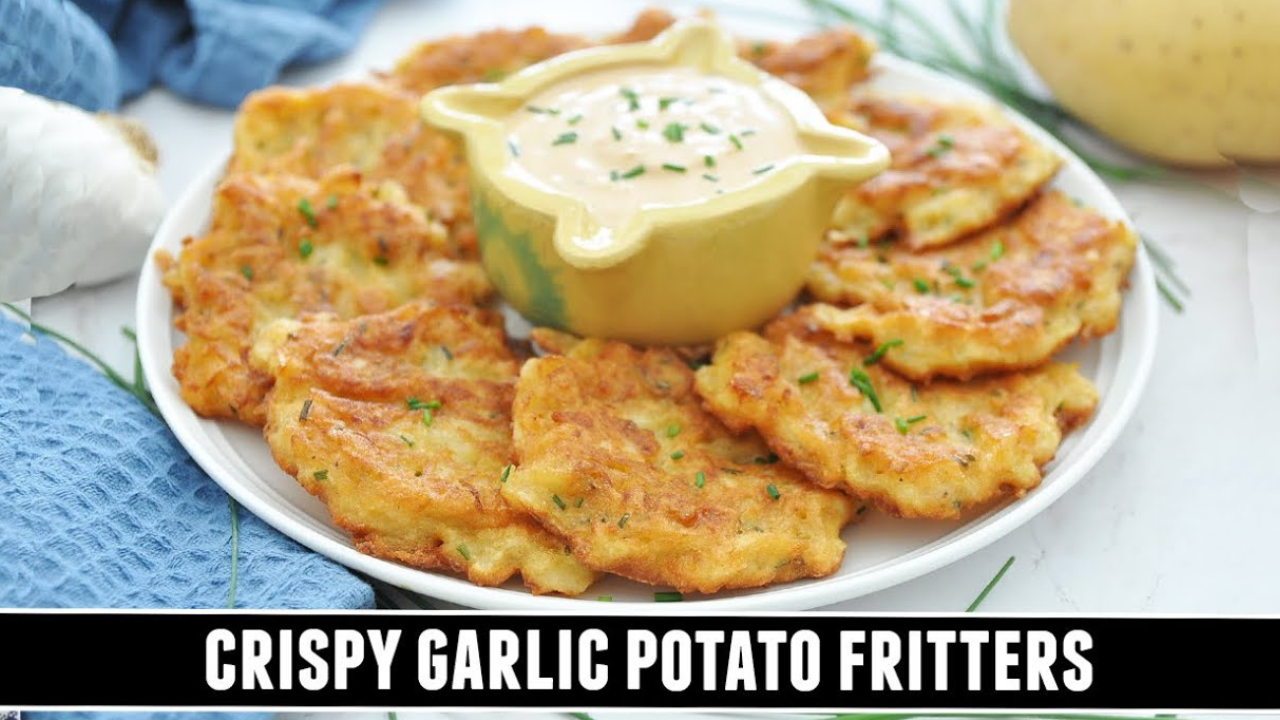 Crispy garlic potato fritters with simple flavor