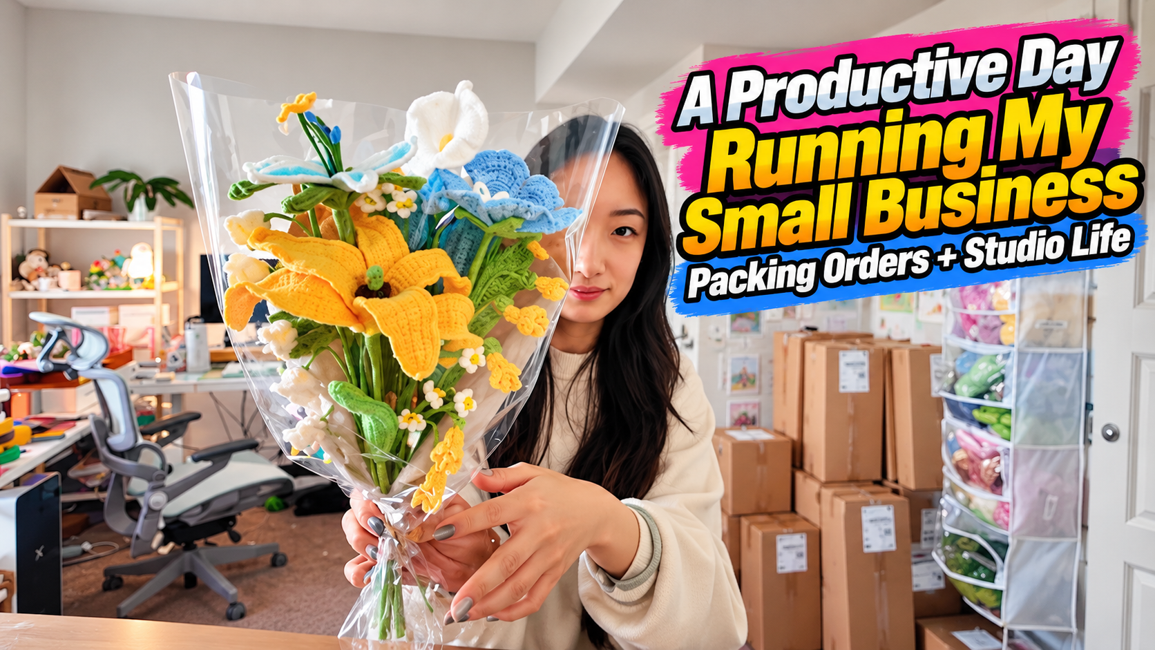 A productive day running my small business packing orders + studio life