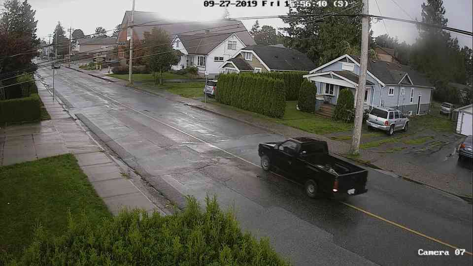 Watch a truck run a stop sign and slam into a parked car then the ...