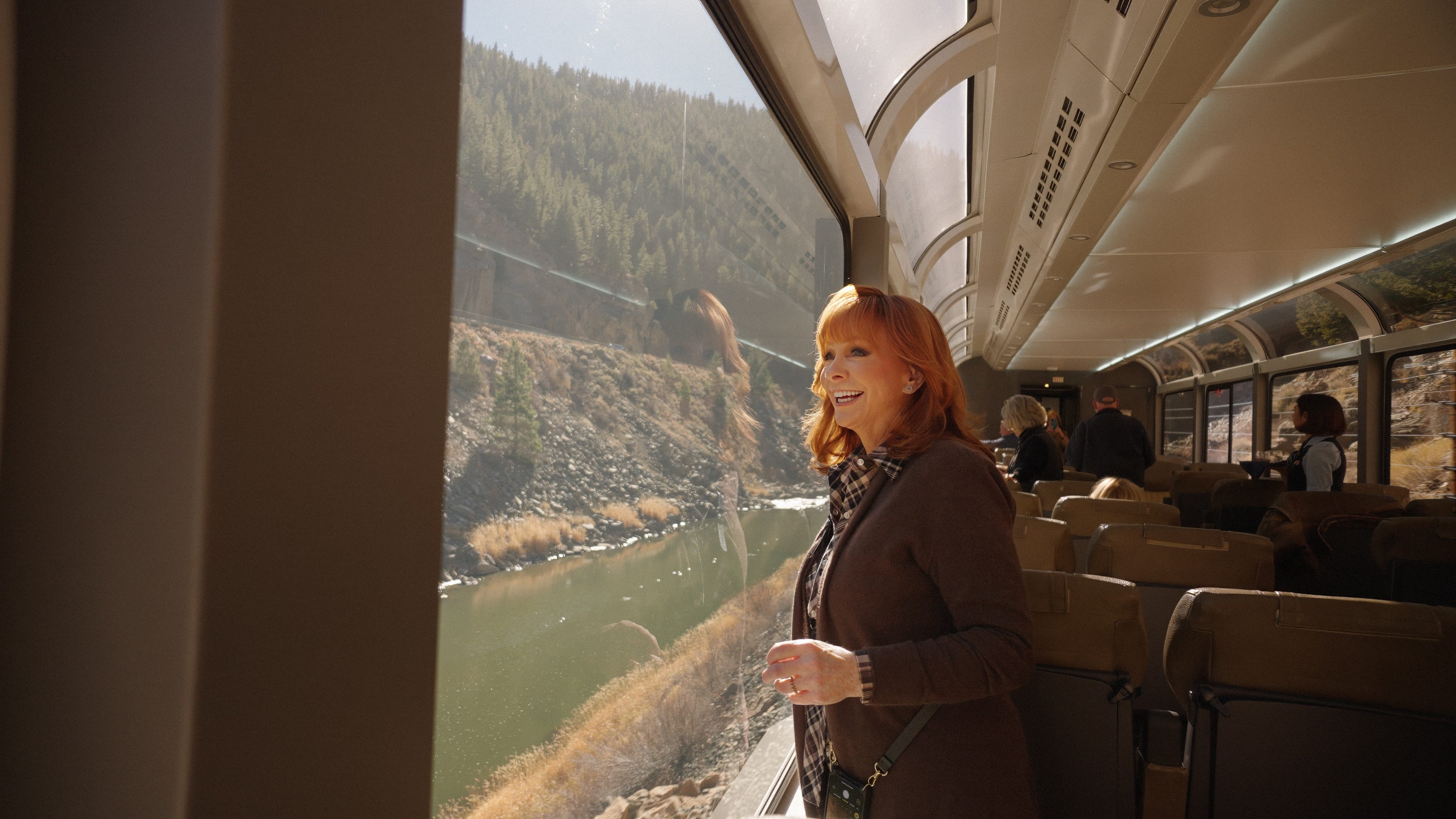 The 'soothing' train ride Reba McEntire took with fiance Rex Linn