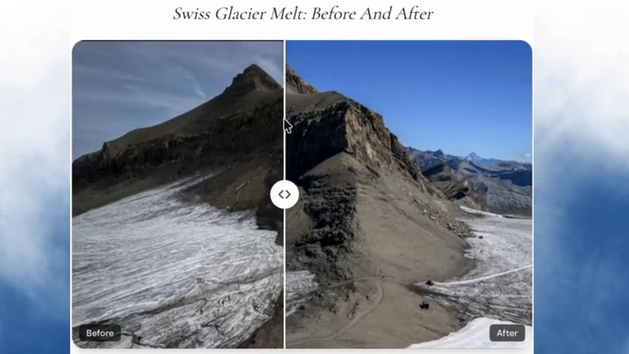 Video shows rapid melting of Swiss glaciers over the years