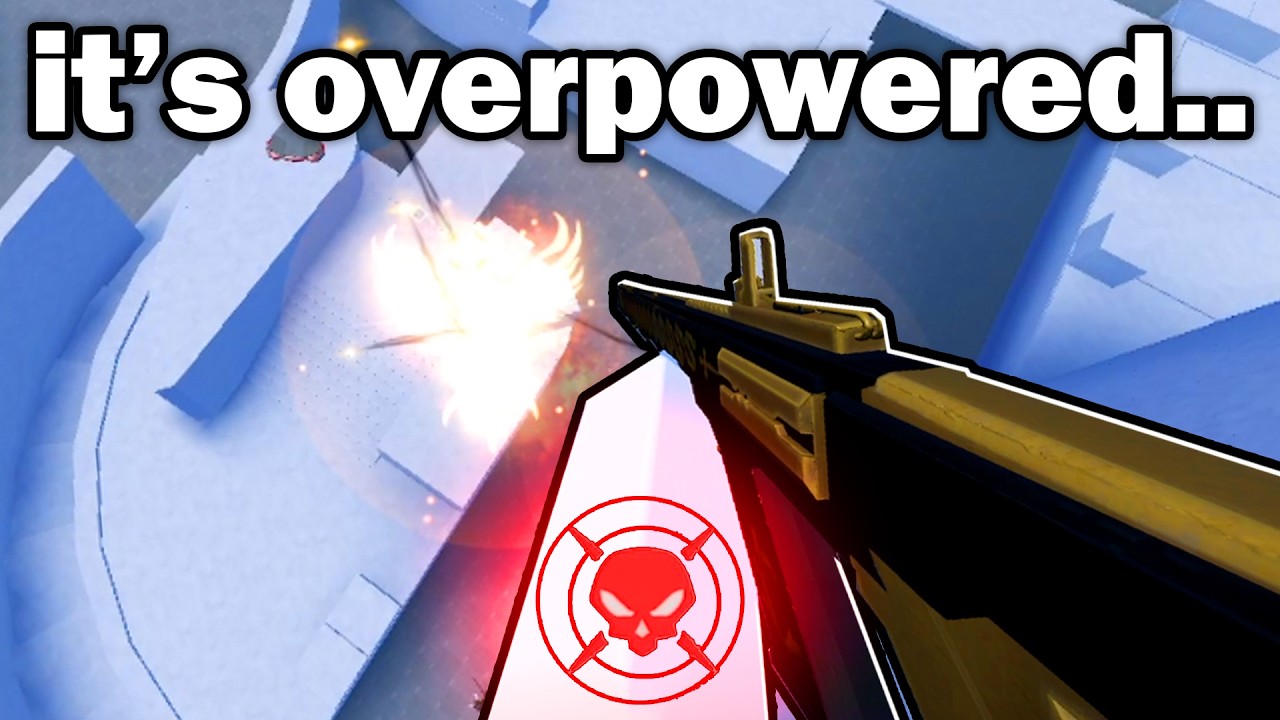 Using the most overpowered gun in Roblox Redliner