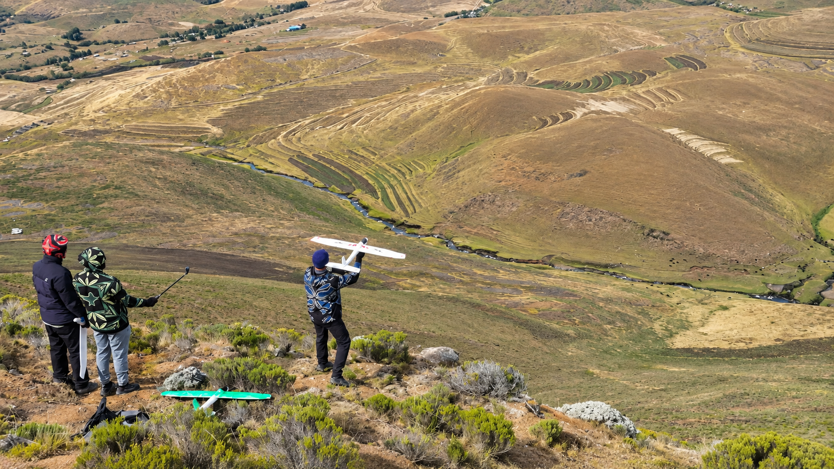 They threw random objects from the top of a mountain… one flying disc ...