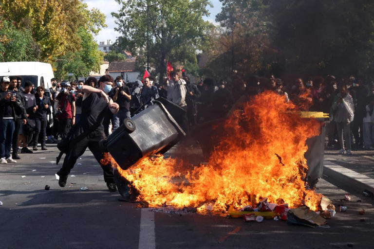 Attackers douse teacher in gasoline as student protests rage across France