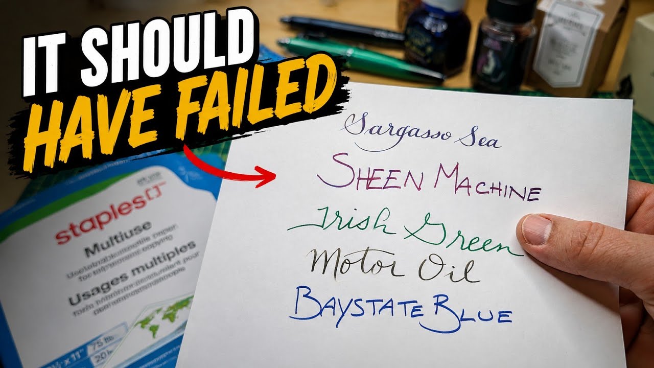 Staples paper torture test: flex nibs, wet inks & heavy sheen