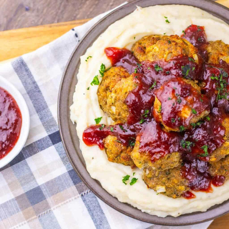 Turkey stuffing meatballs