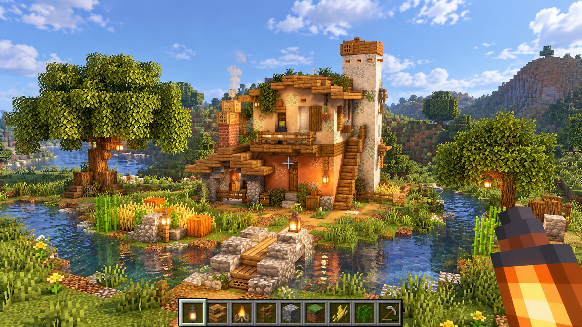 Beautiful Mediterranean House Build In Minecraft