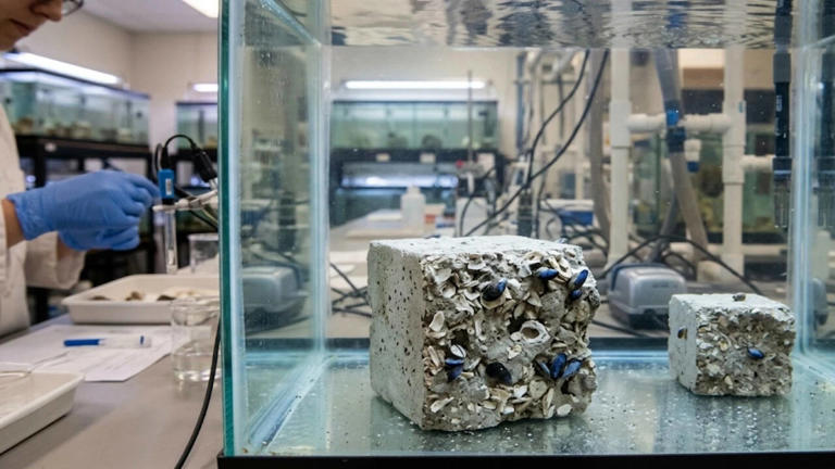 Shell concrete attracts mussels: Lab mix turns waste shells into reefs ...