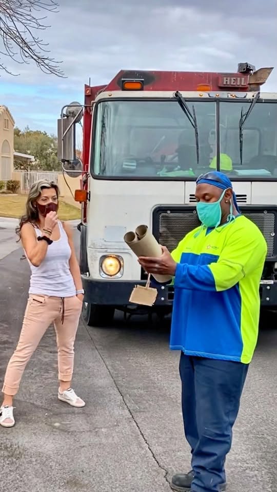 A garbage man gets an unexpected surprise
