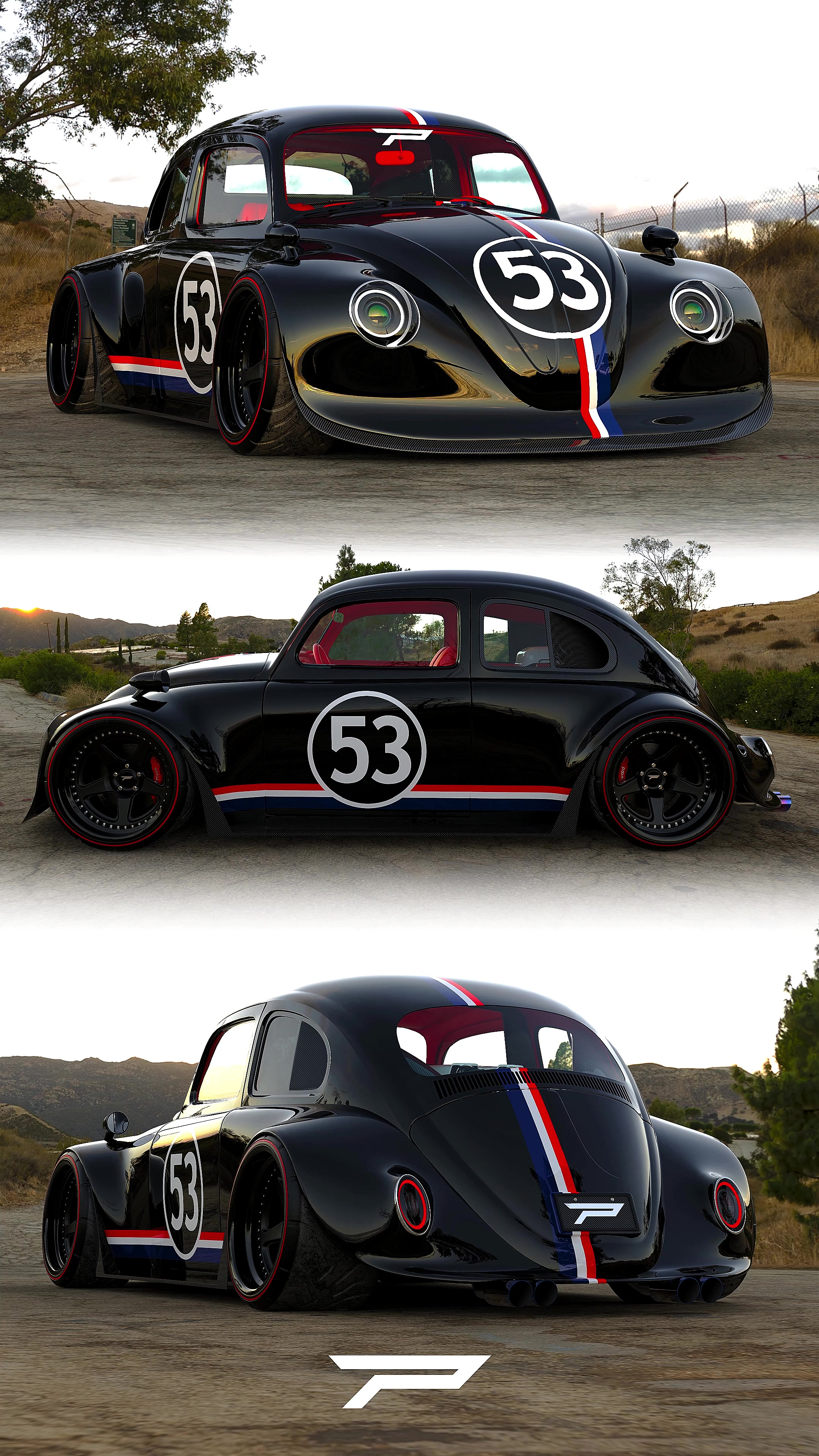 Reimagining the Volkswagen Beetle with a widebody design