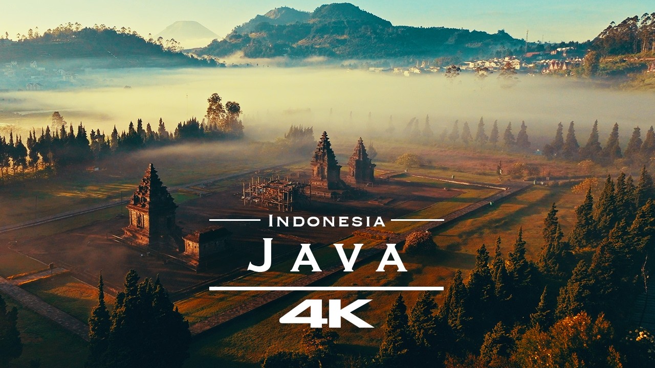 Java Indonesia in 4K with volcanoes temples and tropical views