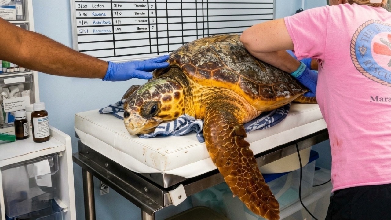 Sea turtle loses her flipper to fishing line - then swims back into the ...
