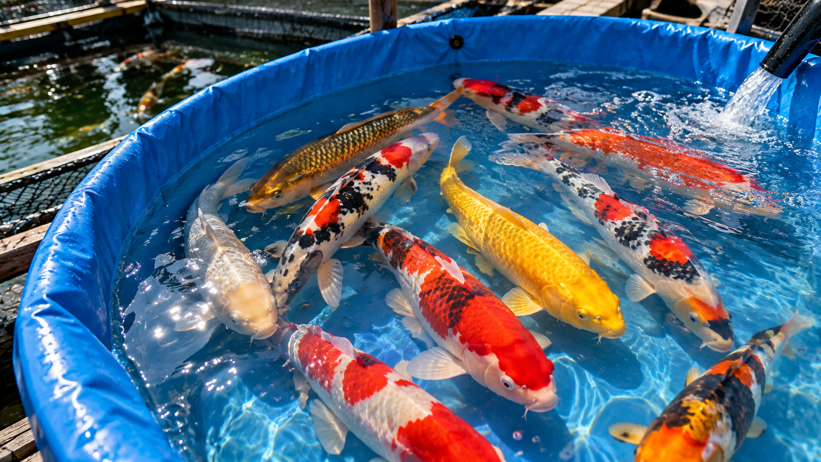 Picking my dream koi at a Japanese koi farm