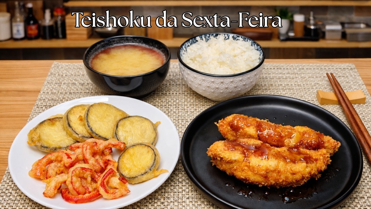 Chicken katsu teishoku receita japonesa completa