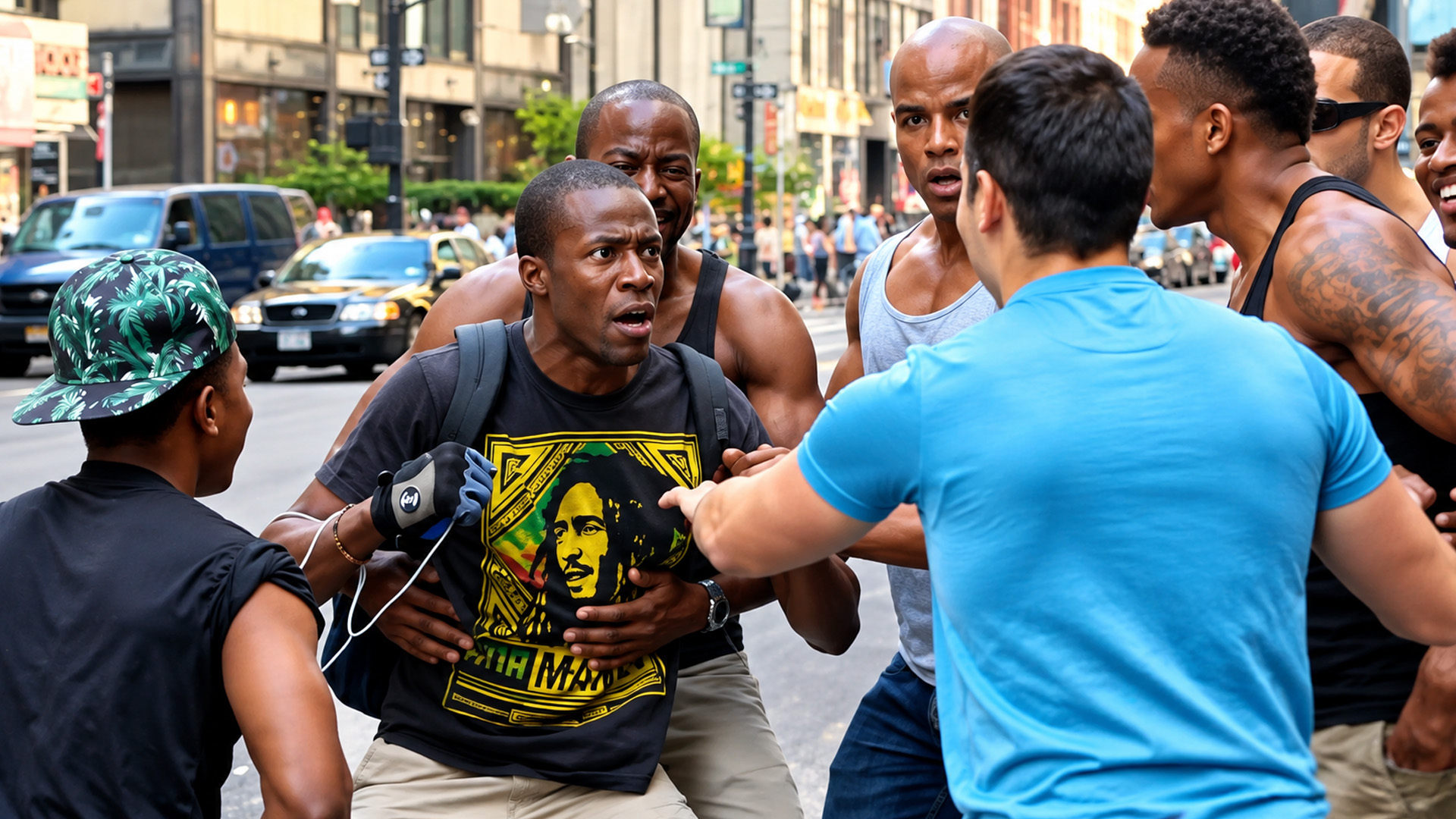 Fake fight scenario puts bystanders on the spot