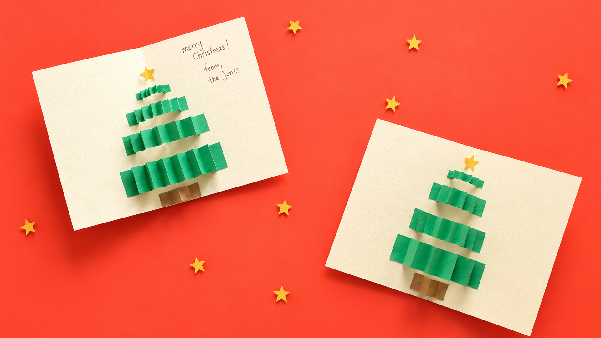 Quick and easy DIY 3D pop up Christmas tree holiday card tutorial