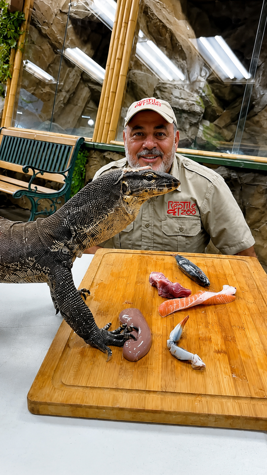 Asian water monitor makes chicken its first choice at feeding time