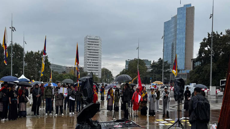 Tibetans protest China's new ethnic unity law at UN in Geneva