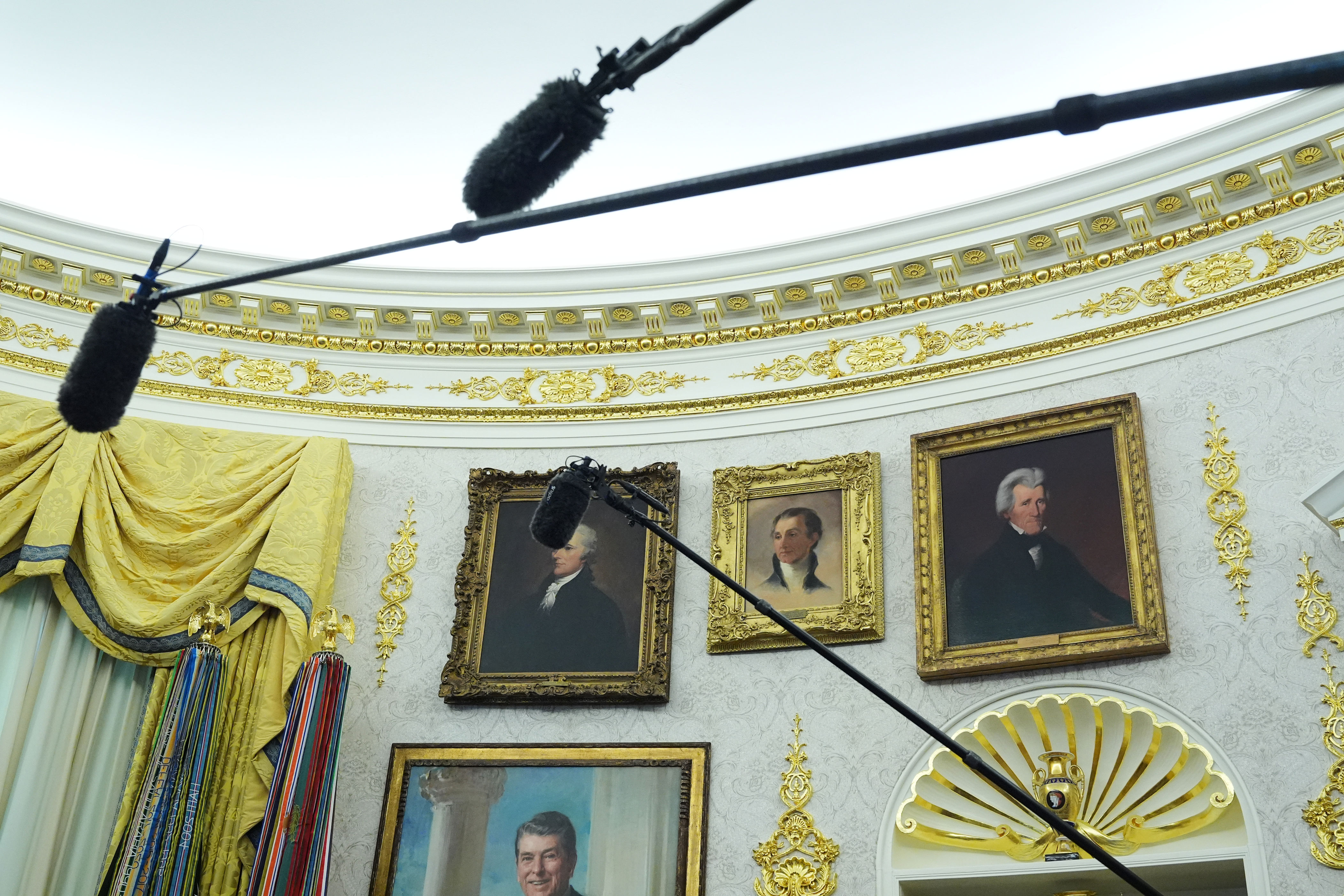 Trump says Secret Service wants him to 'take down' Oval Office