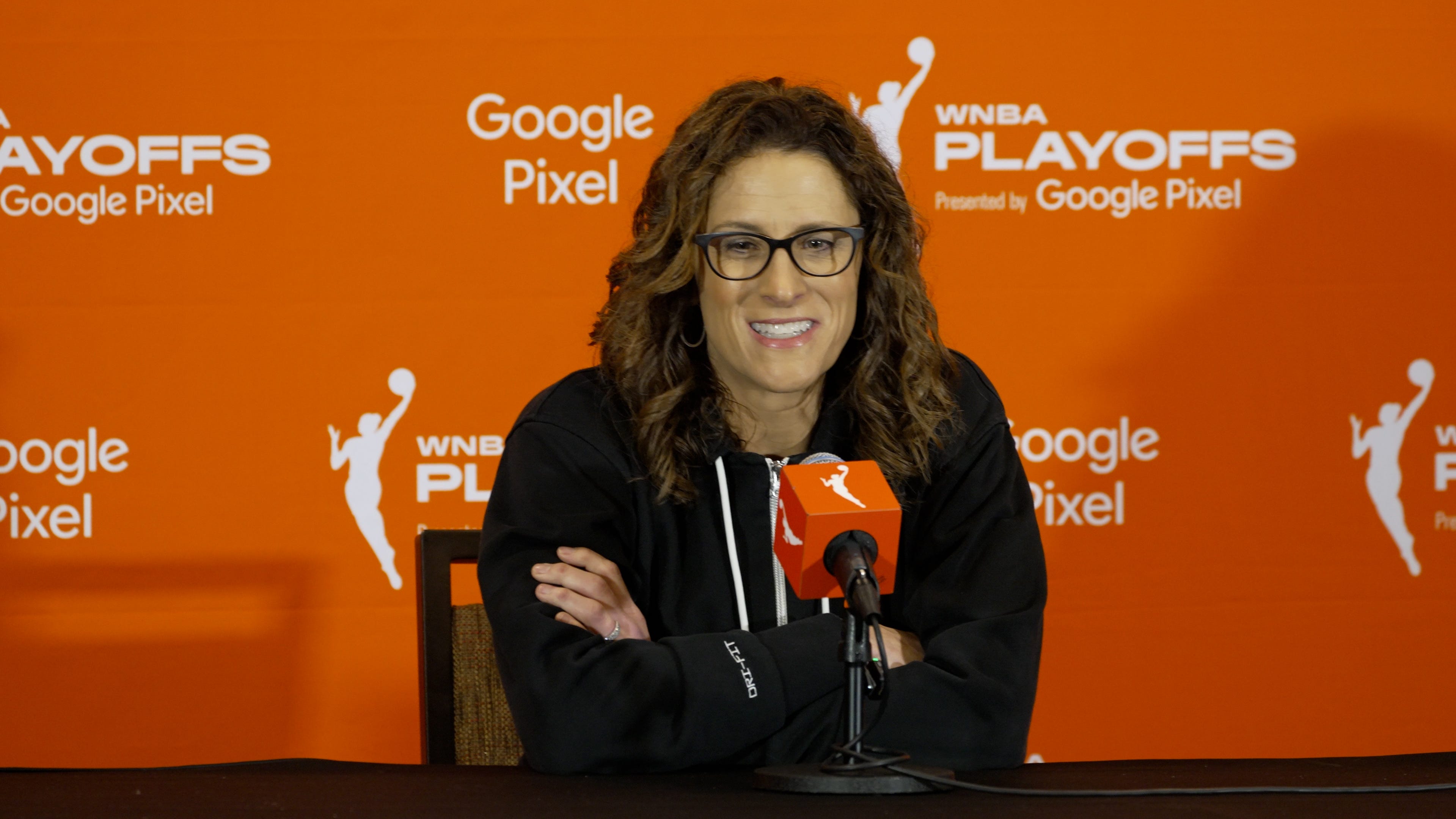Indiana Fever head coach Stephanie White addresses media before Game 3 ...