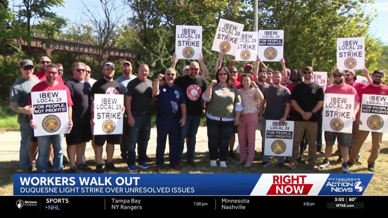 Nearly 1,000 Duquesne Light Company union workers walk off the job