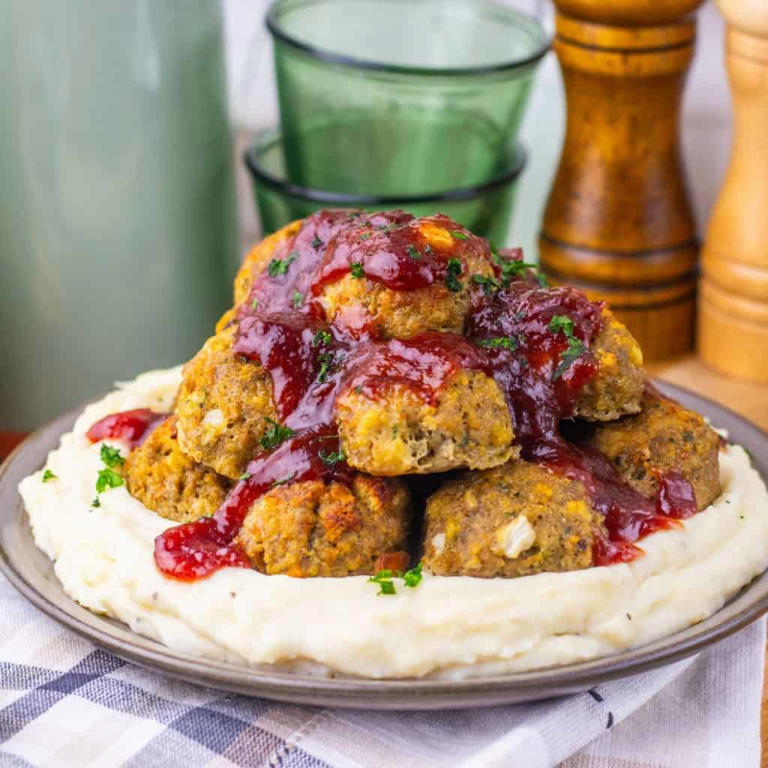 Turkey stuffing meatballs