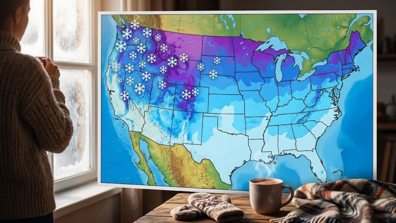 Projected dates for initial snowfall across US states in 2026