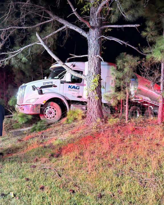 Tractor-trailer runs off Interstate 95, hits tree in Florence County