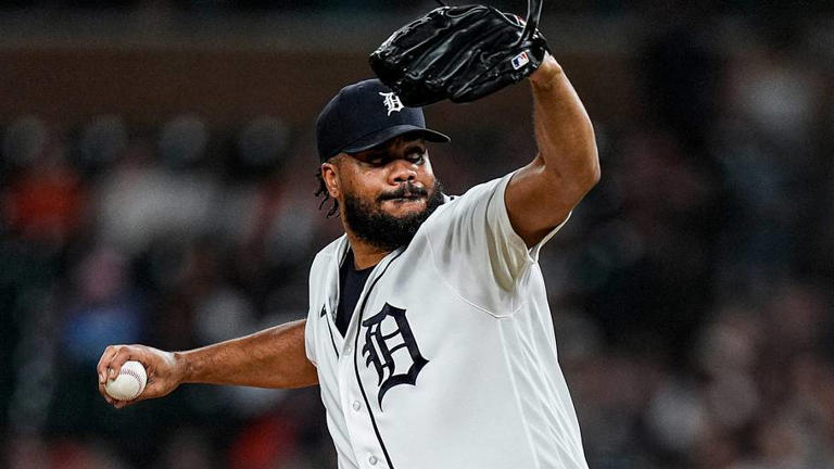 Detroit Tigers pitcher Kenley Jansen (74) throws at Comerica Park in Detroit. Credit | USA TODAY Network via Reuters Connect