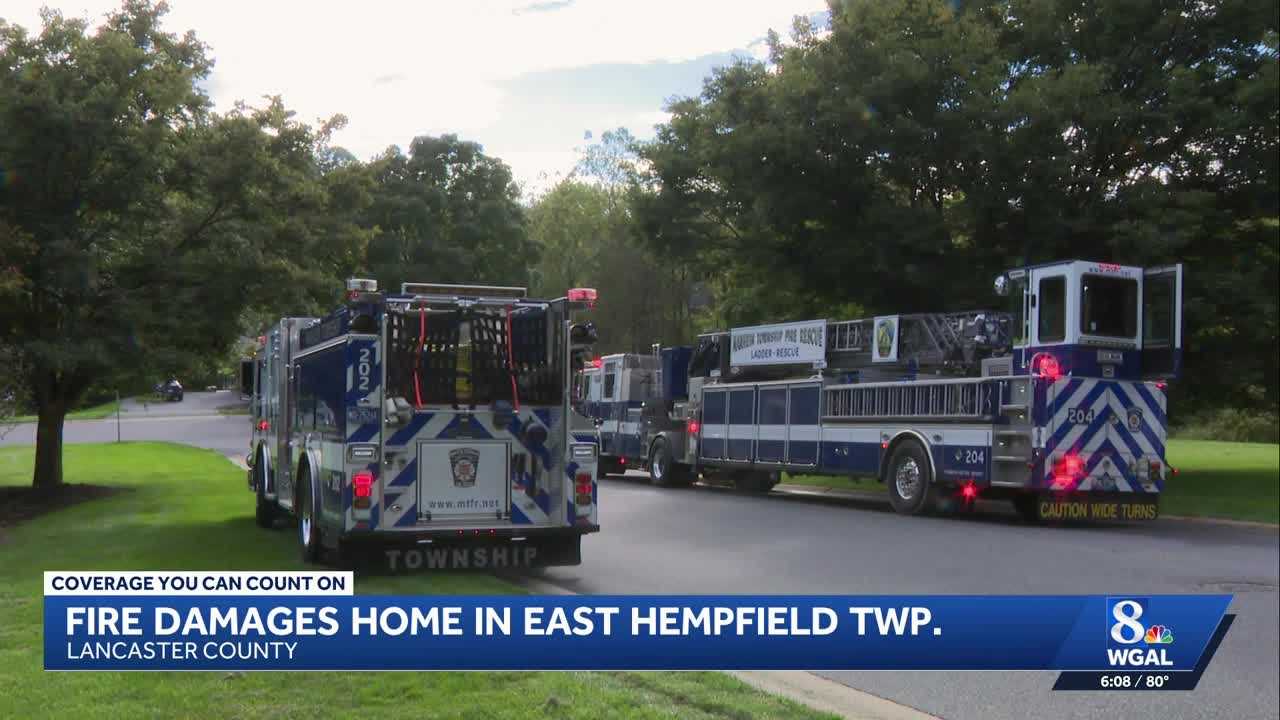 Crews battle house fire in Lancaster County