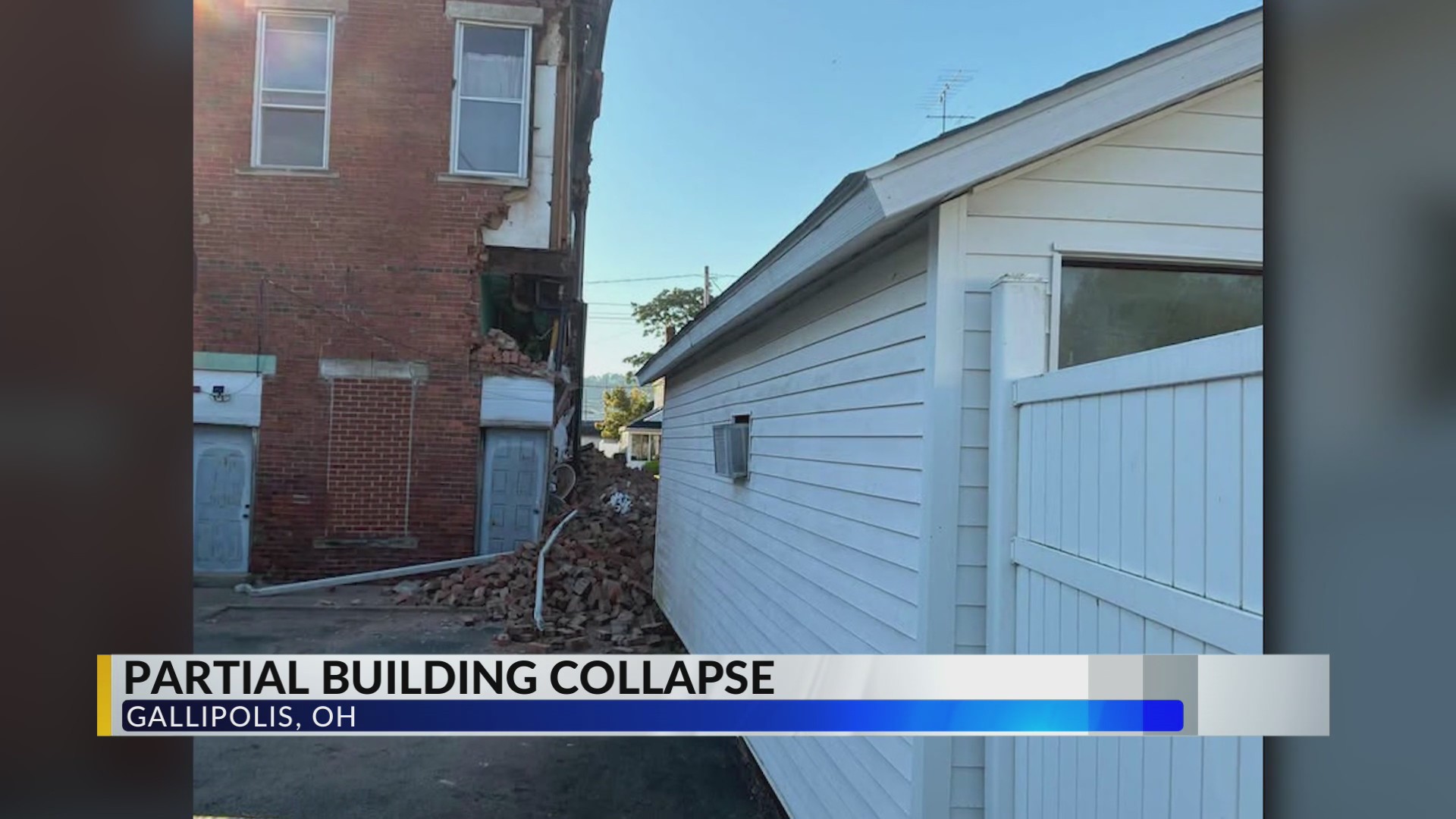 Partial building collapse in Gallipolis closes road
