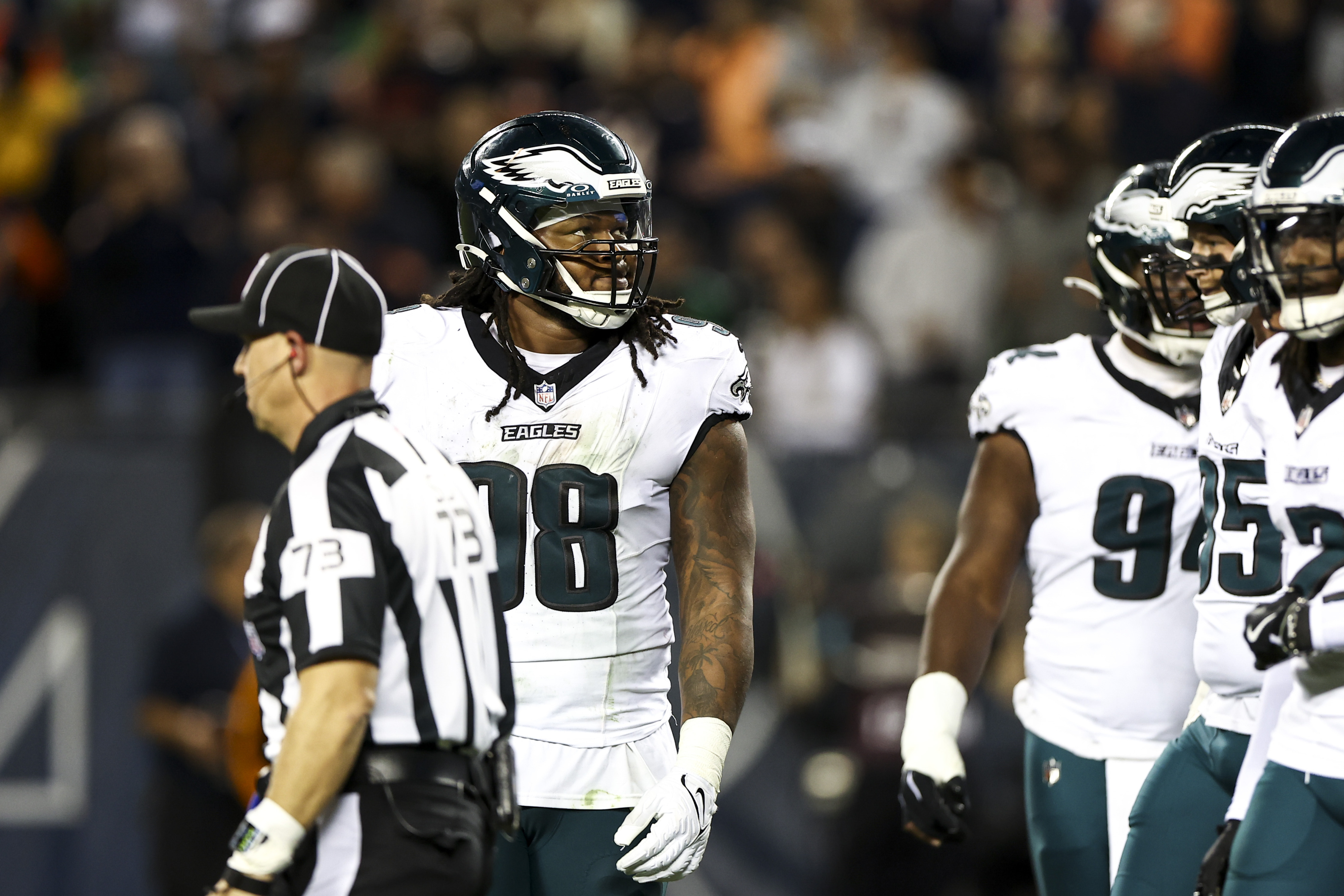 Eagles defensive tackle Jalen Carter playing with hairline fracture in ...