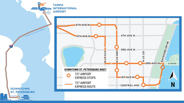 New bus route from St. Pete to TPA starts Sunday. What to know — for now