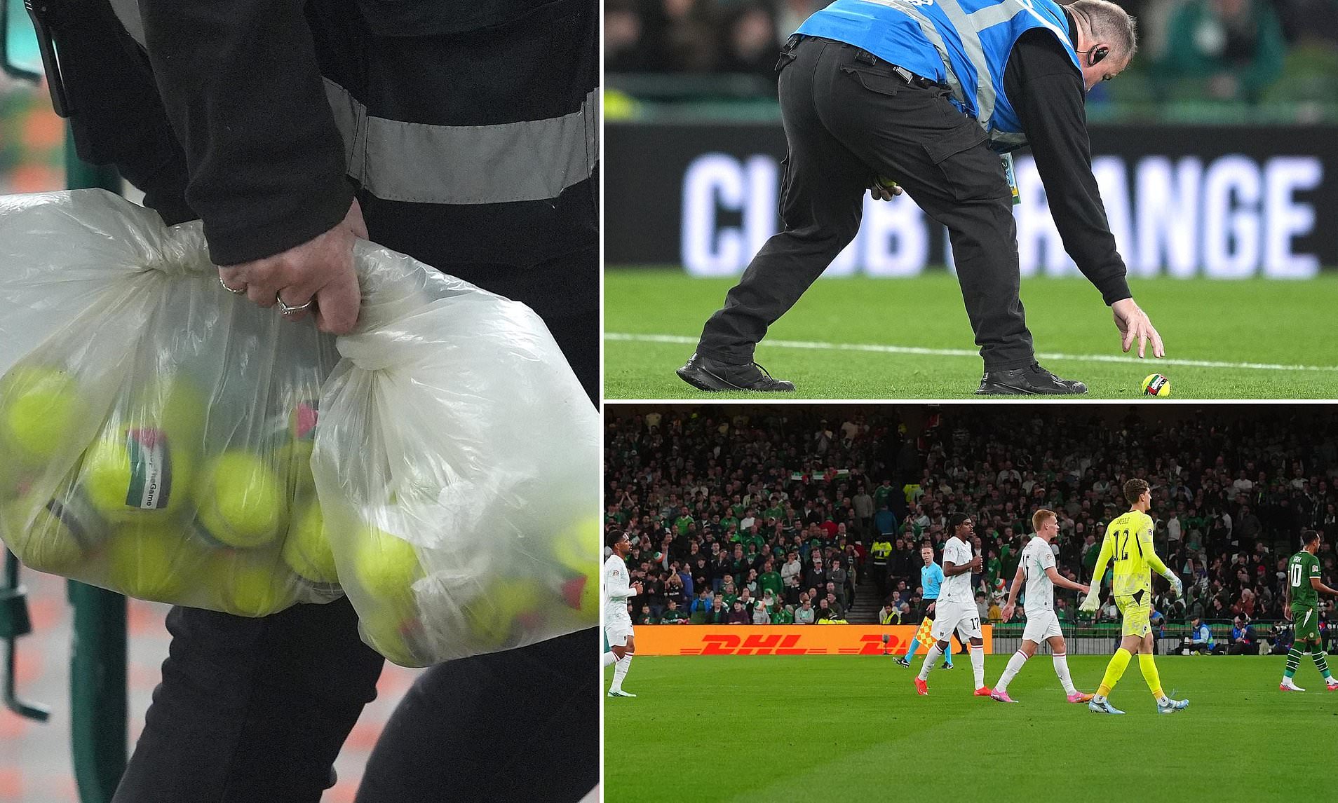 Ireland fans disrupt Austria clash in Israel protest: Tennis balls ...