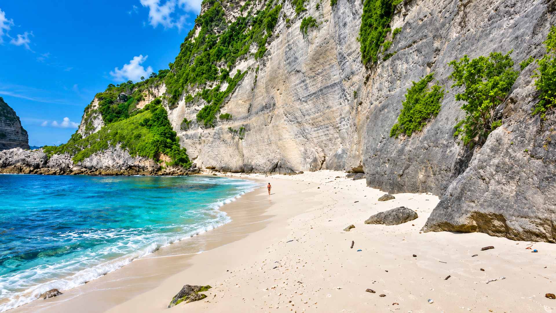 A hidden beach beneath Bali’s towering cliffs