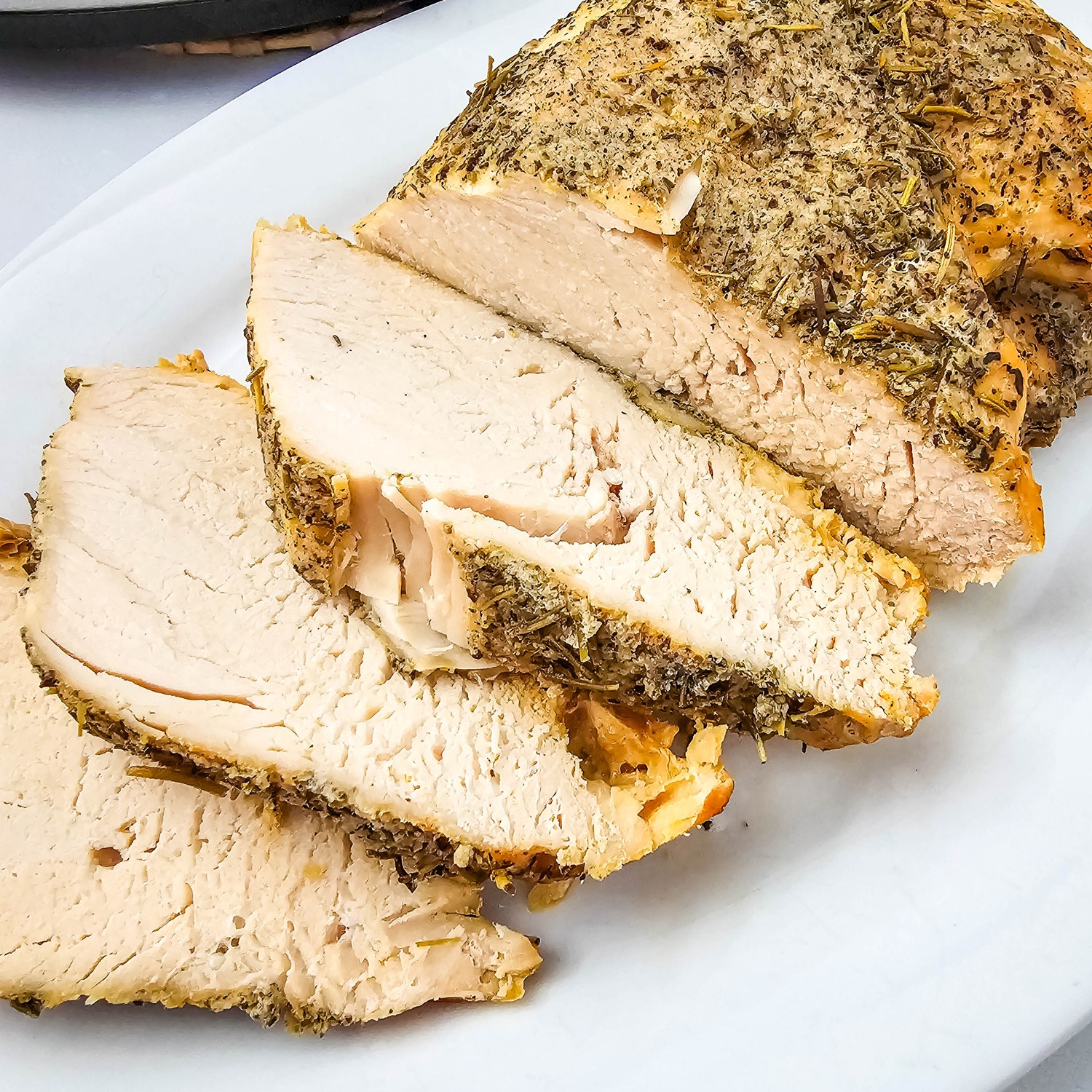 Easy crockpot turkey breast with a simple herb rub