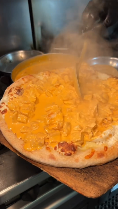 Buffalo chicken pan pizza from Frank & Danny’s