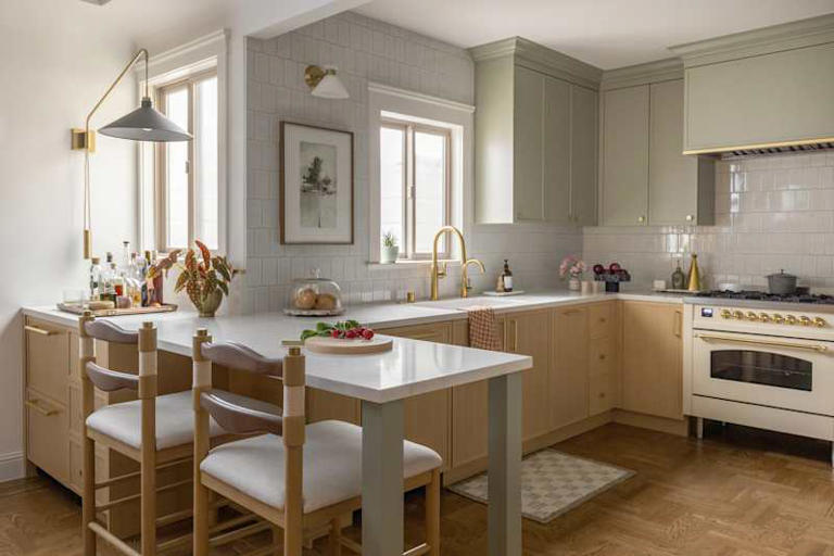 The two-toned cabinets in this kitchen make it feel like a retreat