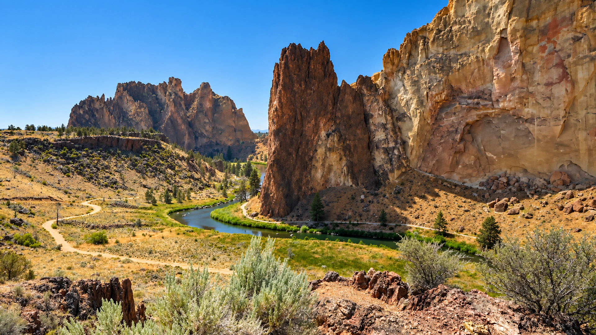 Smith Rock State Park Oregon scenic hiking adventure (4K)