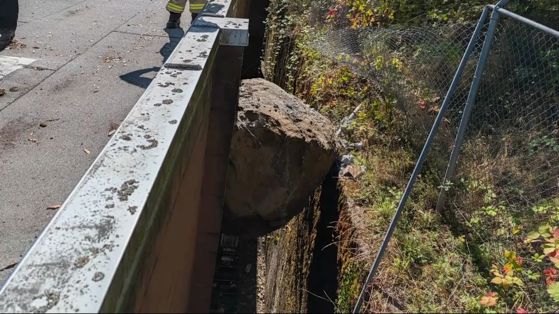Boulder crashes through QFC in Portland