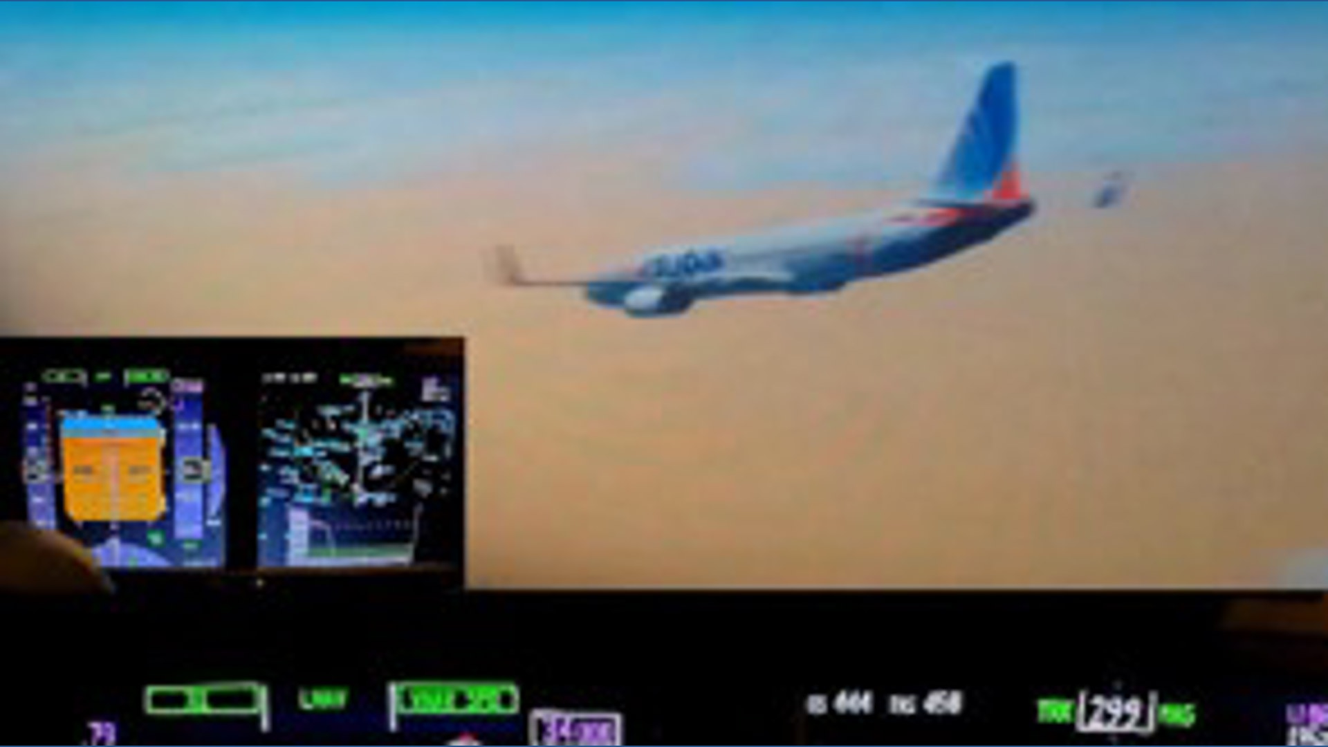 Flight simulator demo on FlyDubai jet drop