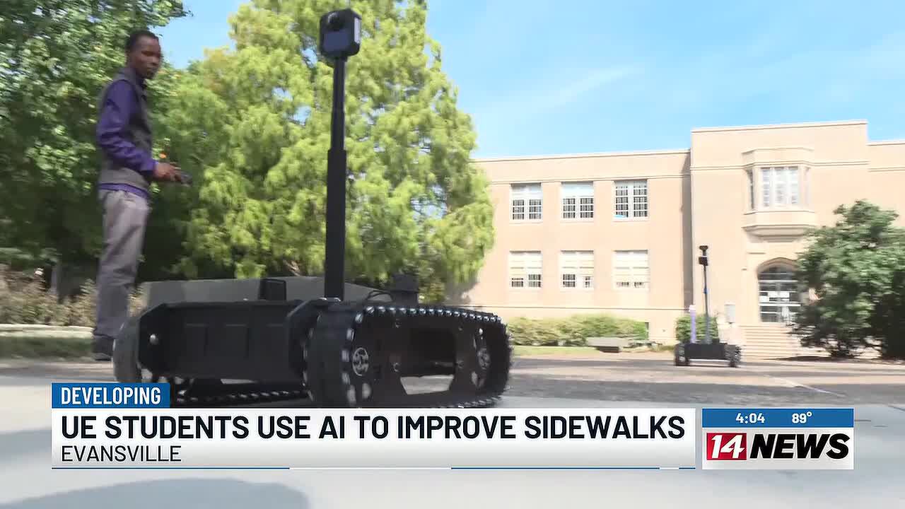 UE students build sidewalk-scanning robot for accessibility project