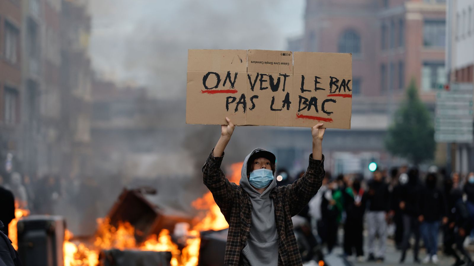 French schools set alight by students in protests over cuts