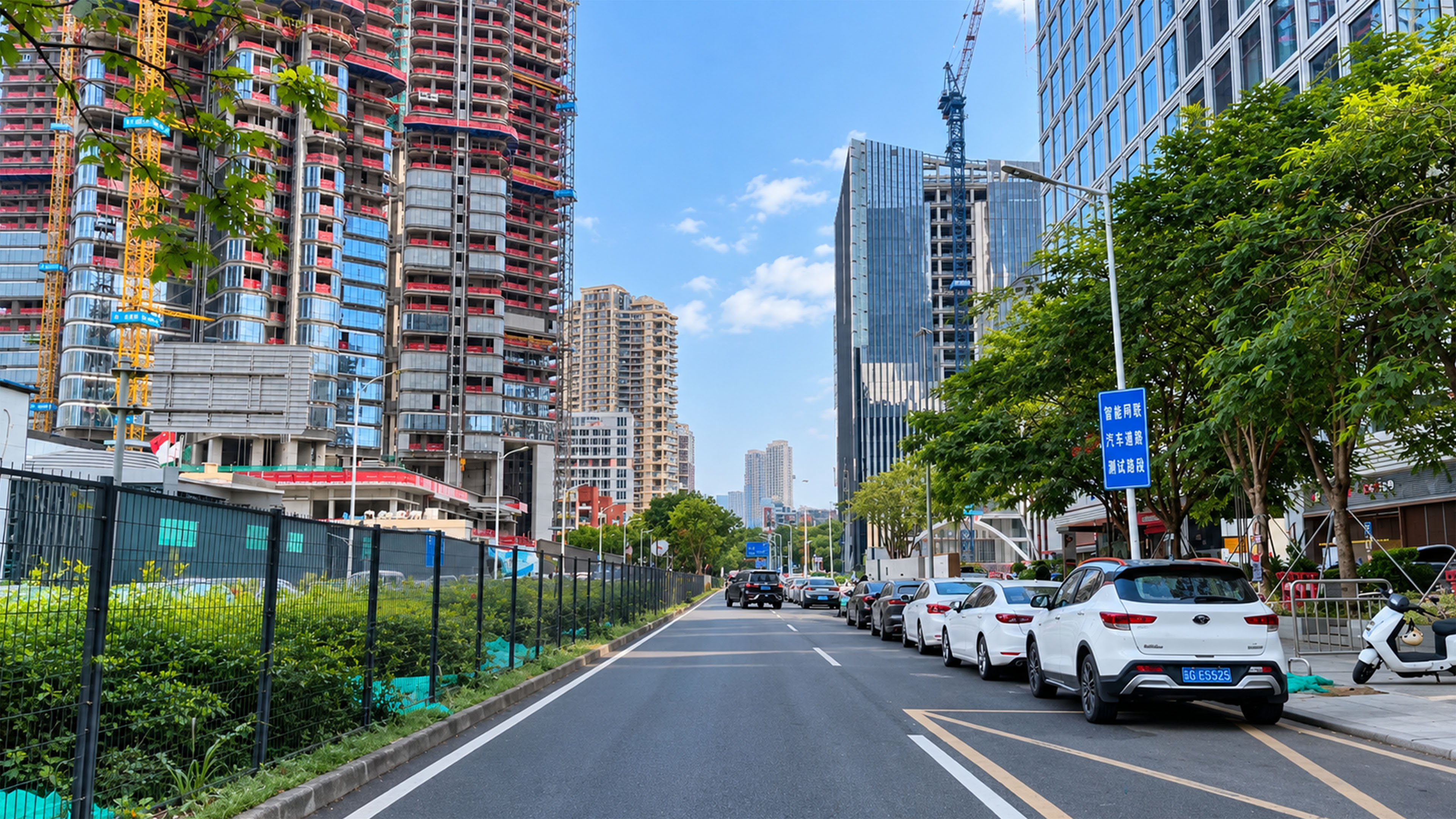 Modern towers and construction define this side of Shenzhen