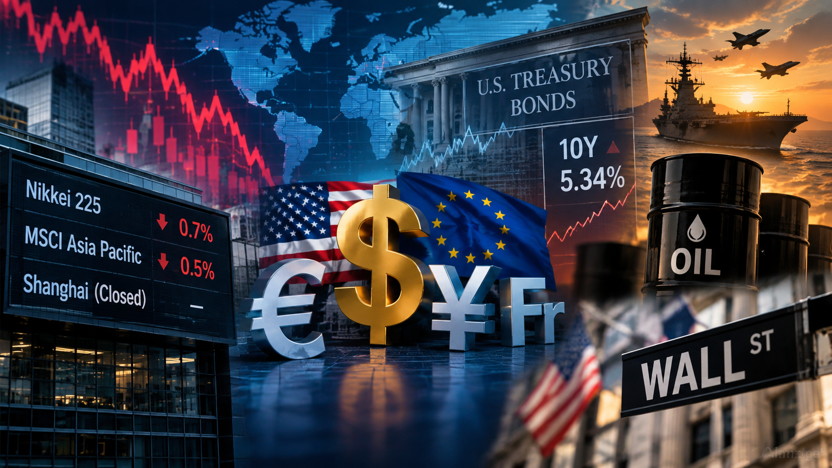 Global markets: Asian shares fall after wild swings in bonds, FX before ...