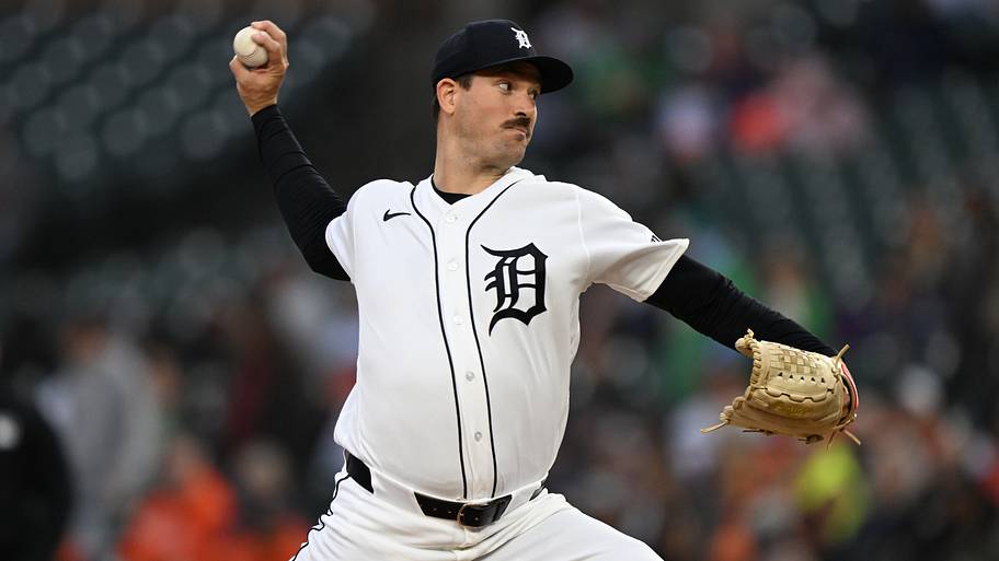 Detroit Tigers starting pitcher Drew Anderson (38) throws a pitch at Comerica Park. Credit: Lon Horwedel-Imagn Images | IMAGN IMAGES via Reuters Connect